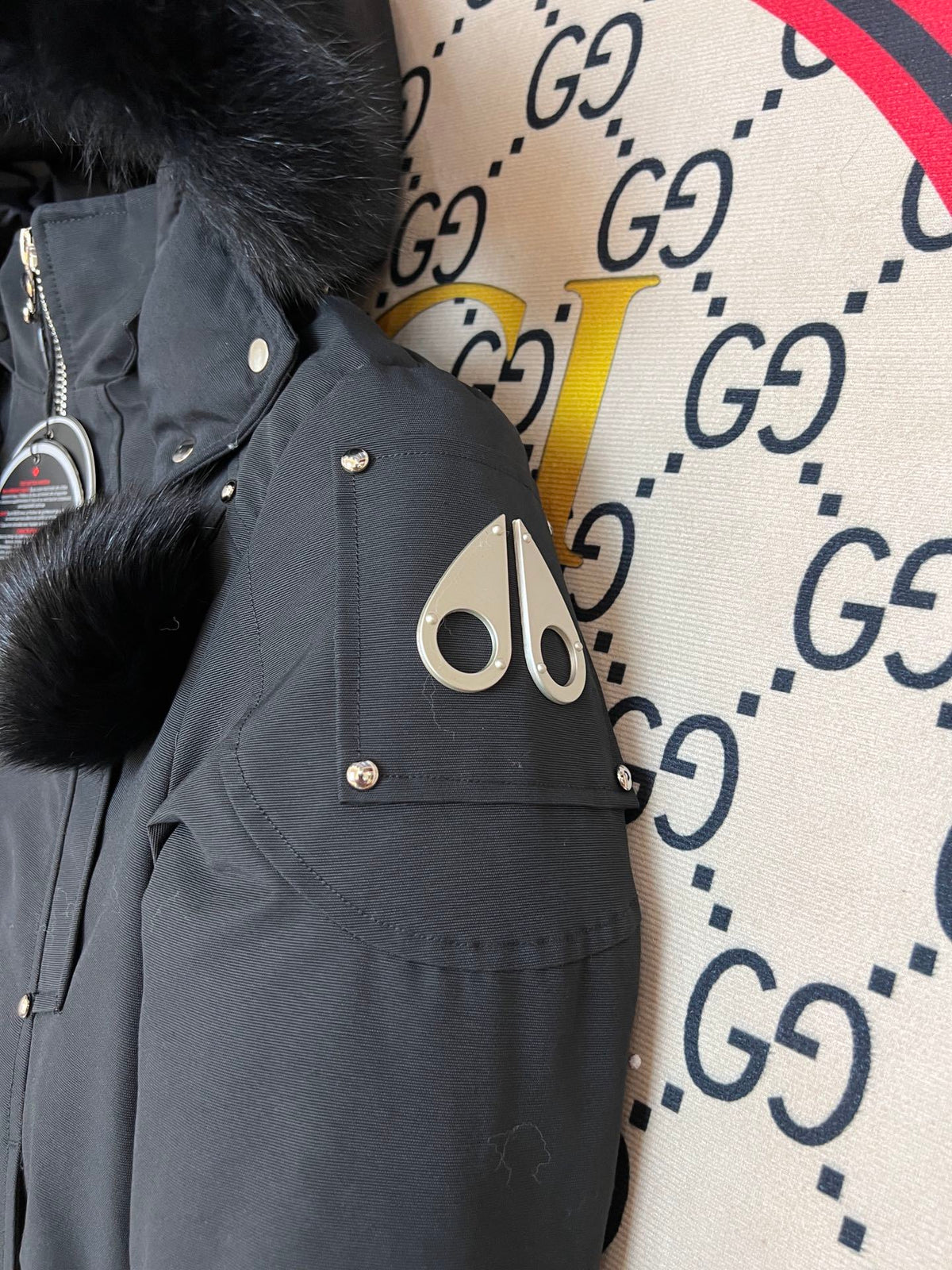 Moose Knuckles Black Long Down Parka