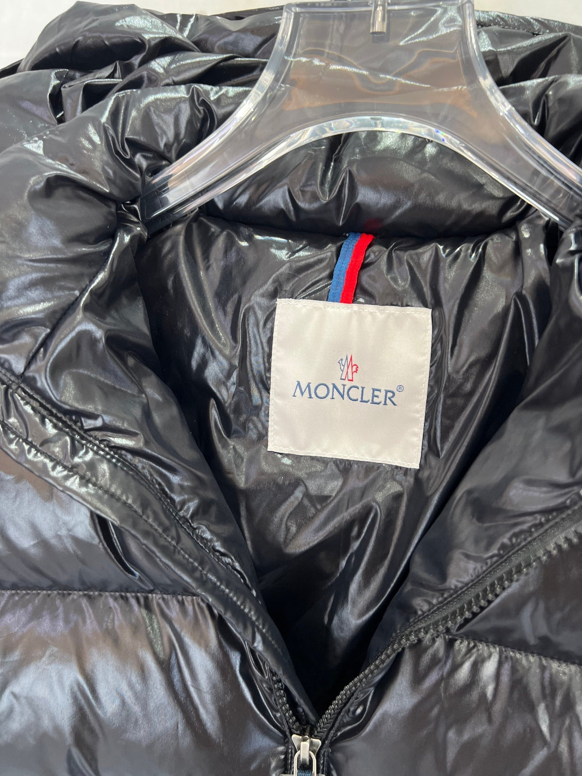 Moncler Black High-Gloss Hooded Short Down Jacket