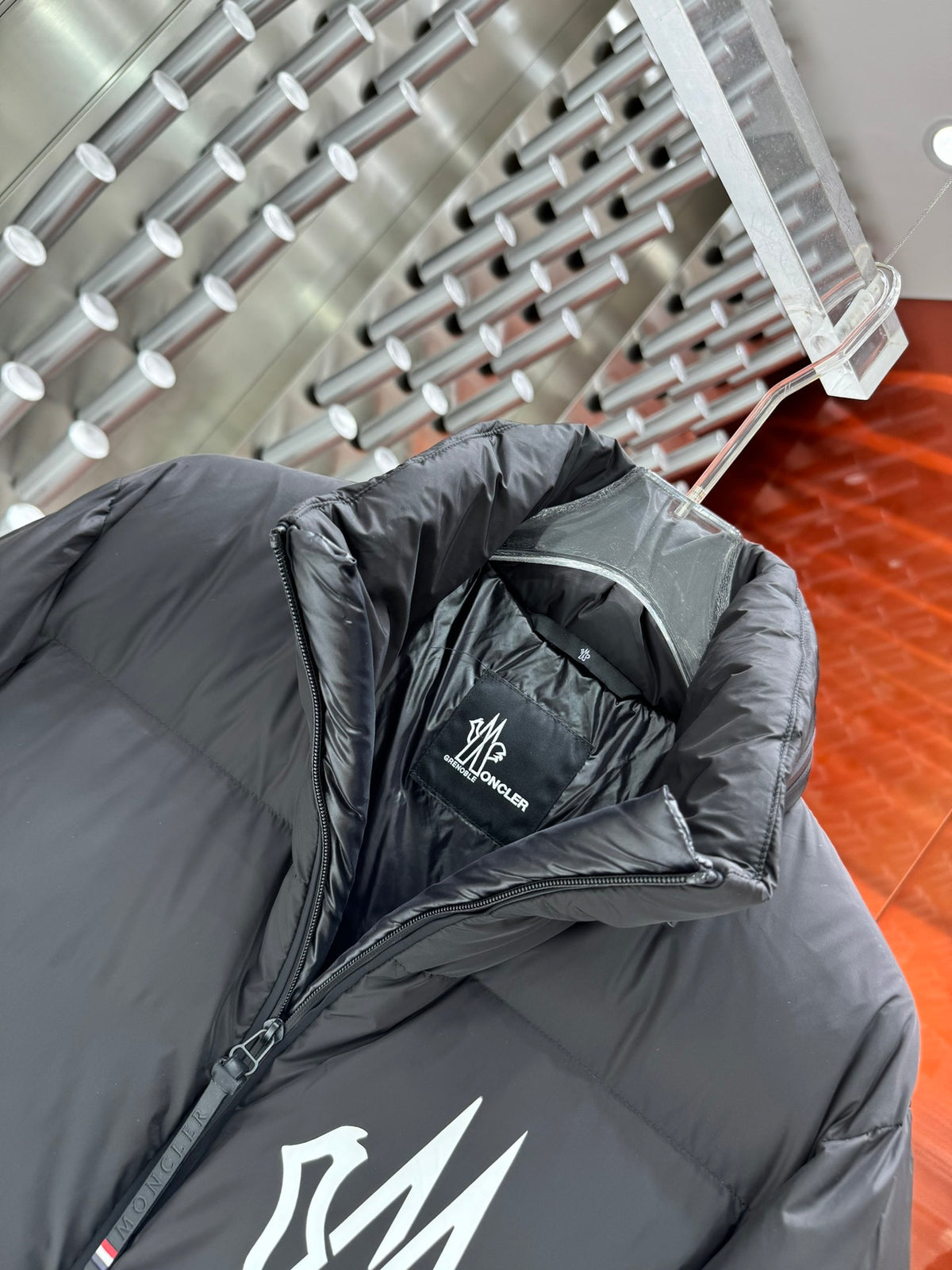 Moncler Grenoble Black Matte Stand-Collar Short Down Jacket