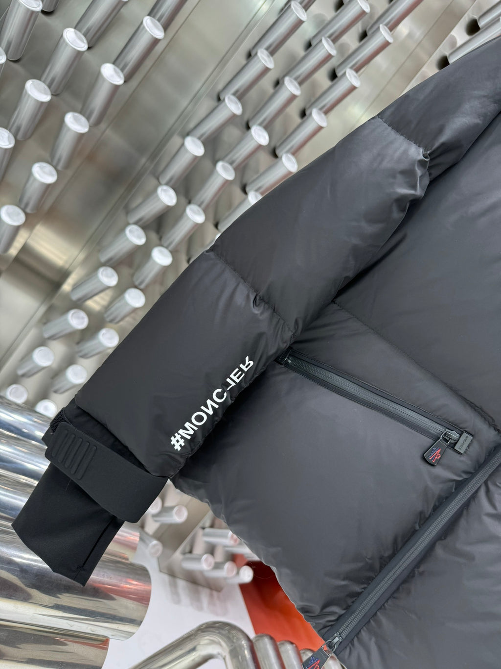 Moncler Grenoble Black Matte Stand-Collar Short Down Jacket