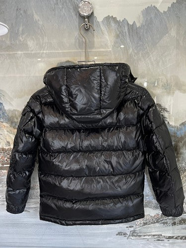 Moncler Black High-Gloss Hooded Short Down Jacket