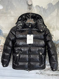 Moncler Black High-Gloss Hooded Short Down Jacket