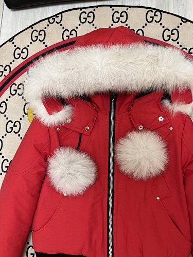 Moose Knuckles Red Long Down Parka