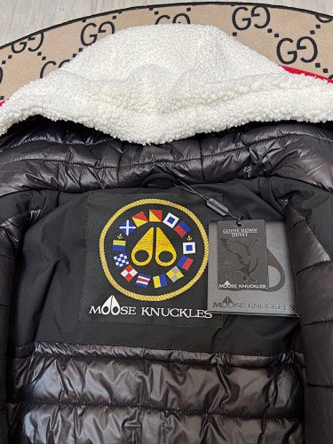 Moose Knuckles White Sherpa Teddy Fleece Hooded Jacket