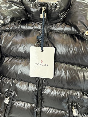 Moncler Black High-Gloss Hooded Short Down Jacket