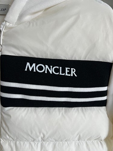 Moncler White Down Knit Hybrid Vest