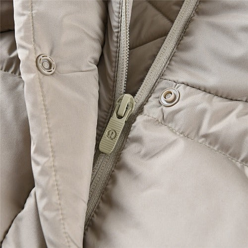 Lululemon Khaki Hooded Oversized Puffer Down Jacket