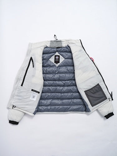 Canada Goose White Oversized Square-Baffle Down Bomber Jacket