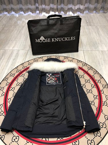 Moose Knuckles Navy Short Down Parka