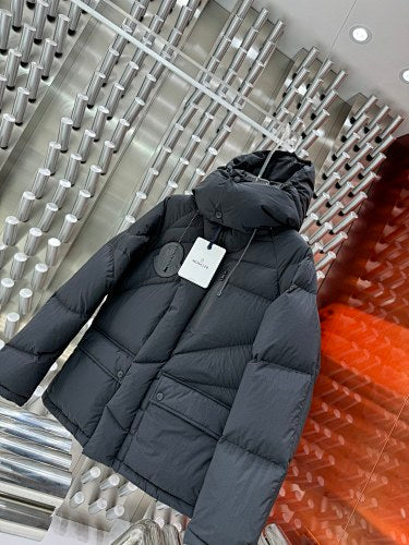 Moncler Black Oversized Mid-Length Hooded Down Parka