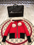 Moose Knuckles Red Long Down Parka