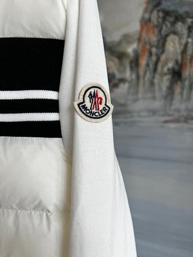 Moncler White Down Knit Hybrid Vest