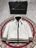 Moose Knuckles White Sherpa Teddy Fleece Hooded Jacket