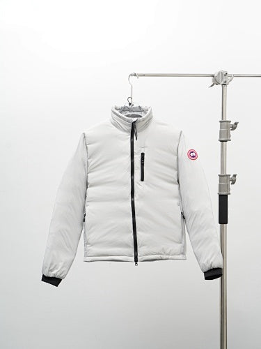 Canada Goose White Oversized Square-Baffle Down Bomber Jacket