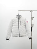 Canada Goose White Oversized Square-Baffle Down Bomber Jacket