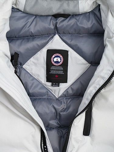 Canada Goose White Oversized Square-Baffle Down Bomber Jacket