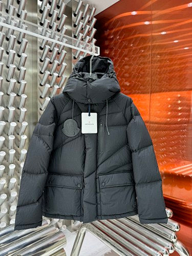 Moncler Black Oversized Mid-Length Hooded Down Parka