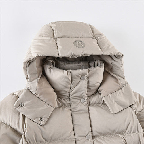 Lululemon Khaki Hooded Oversized Puffer Down Jacket