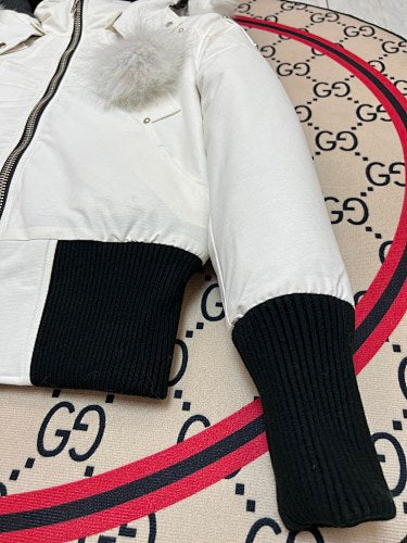 Moose Knuckles White Long Down Parka