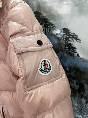 Moncler Rose Gold High-Gloss Hooded Short Down Jacket