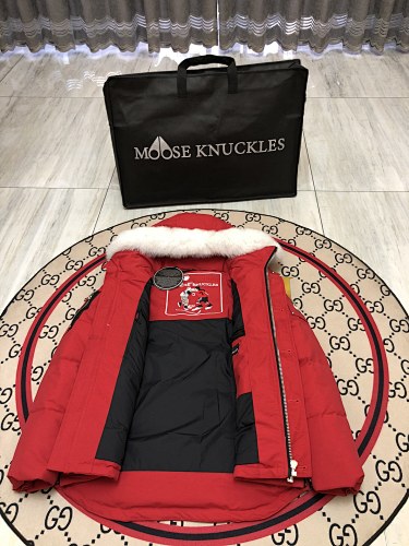 Moose Knuckles Red Short Down Parka