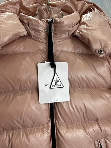 Moncler Rose Gold High-Gloss Hooded Short Down Jacket