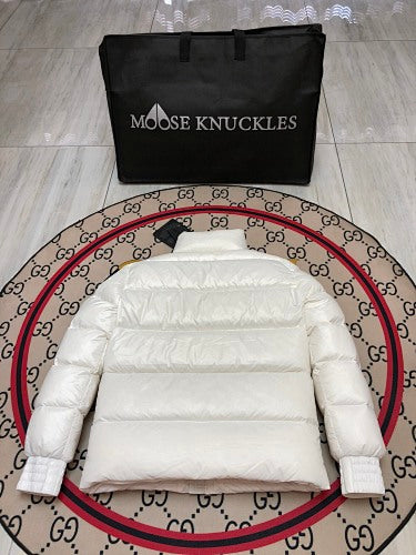 Moose Knuckles White Stirling Puffer Down Jacket