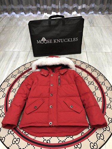 Moose Knuckles Red Short Down Parka