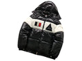 Moncler Black White Color Block Hooded Puffer Jacket