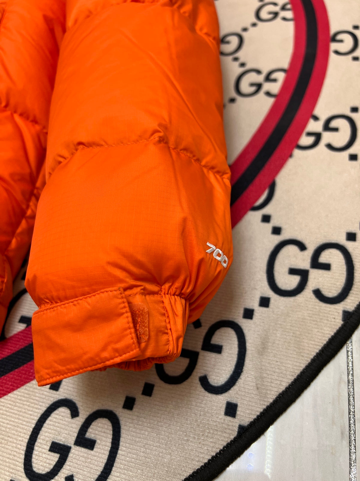 The North Face Orange Black 1992 Nuptse 700 Fill Power Down Jacket