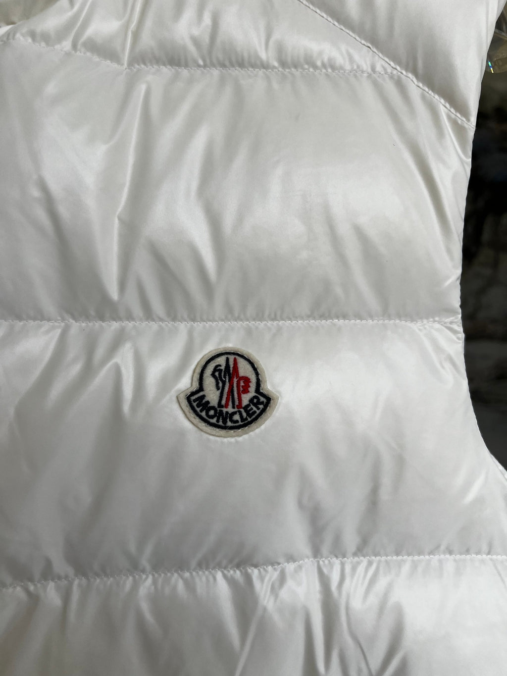 Moncler White Down Puffer Vest