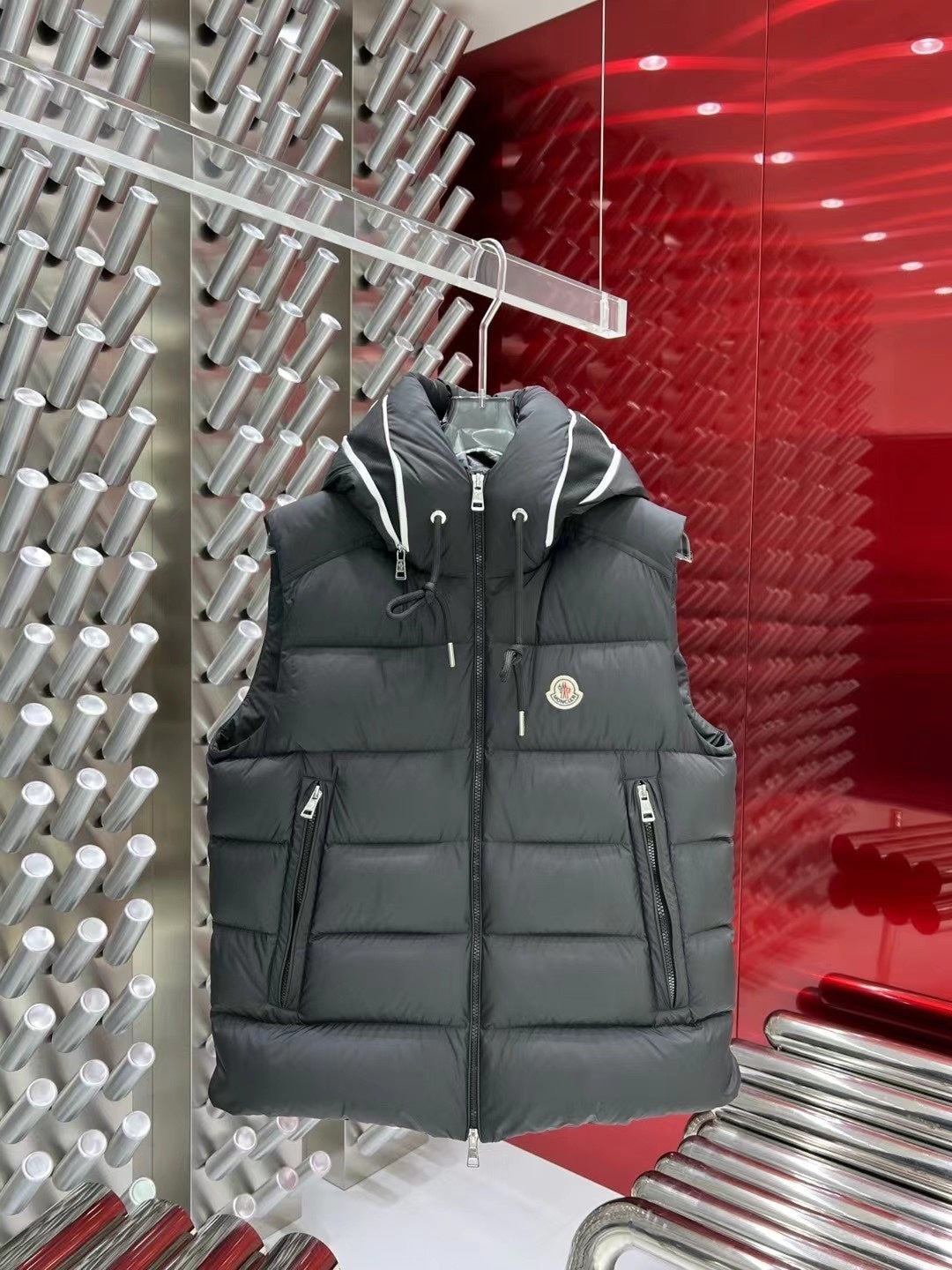 Moncler Charcoal Grey Down Puffer Vest