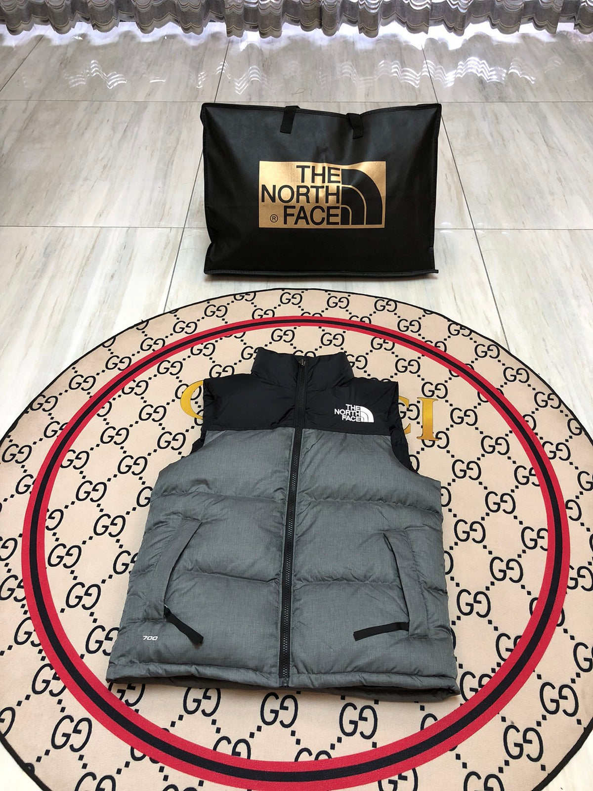 The North Face Grey 700 Fill Puffer Vest
