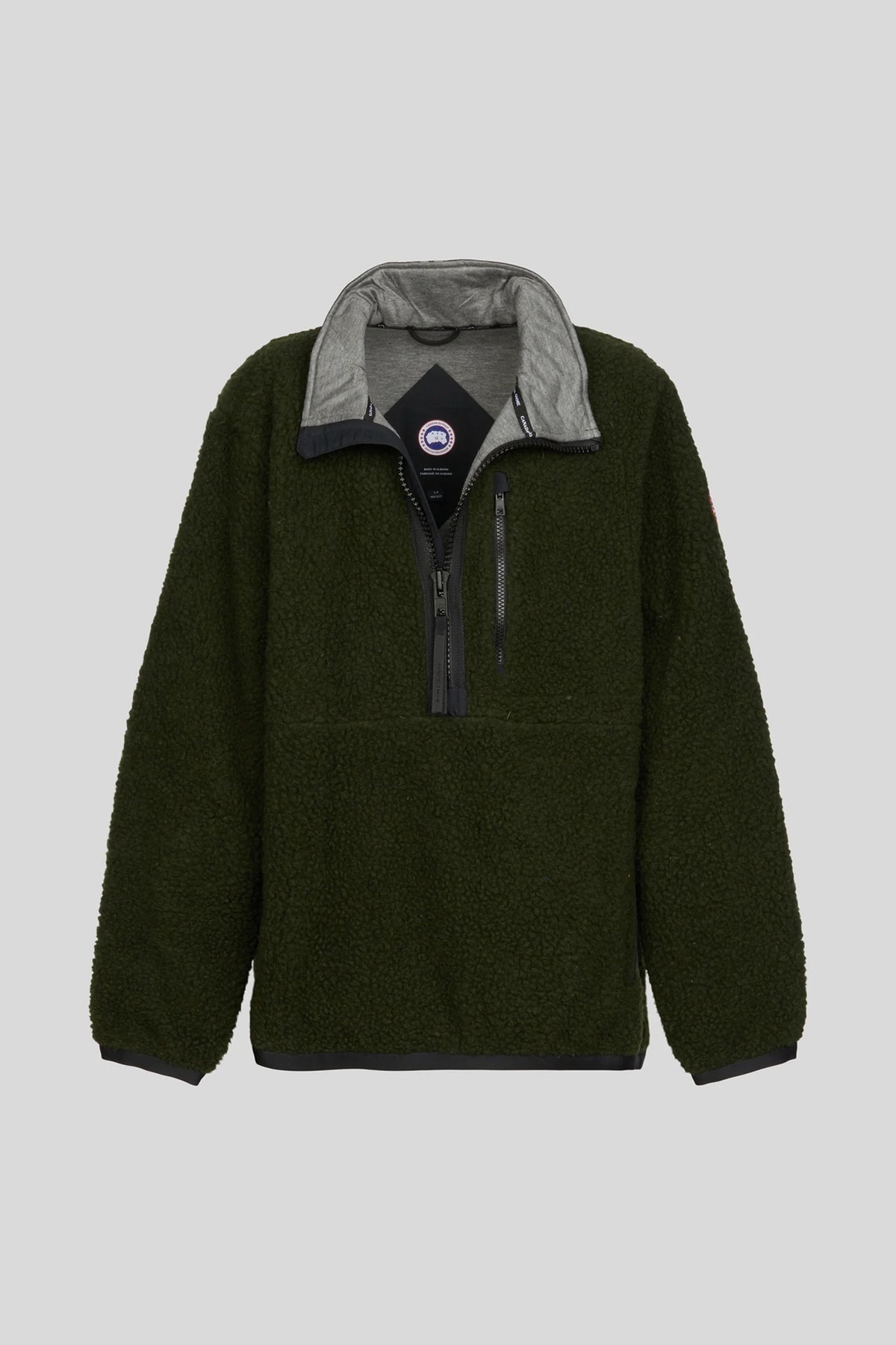 Canada Goose Olive Green Half-Zip Fleece Pullover