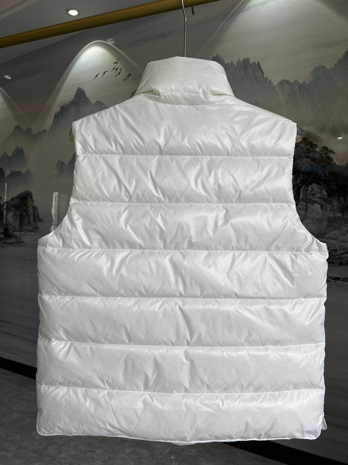 Moncler White Down Puffer Vest