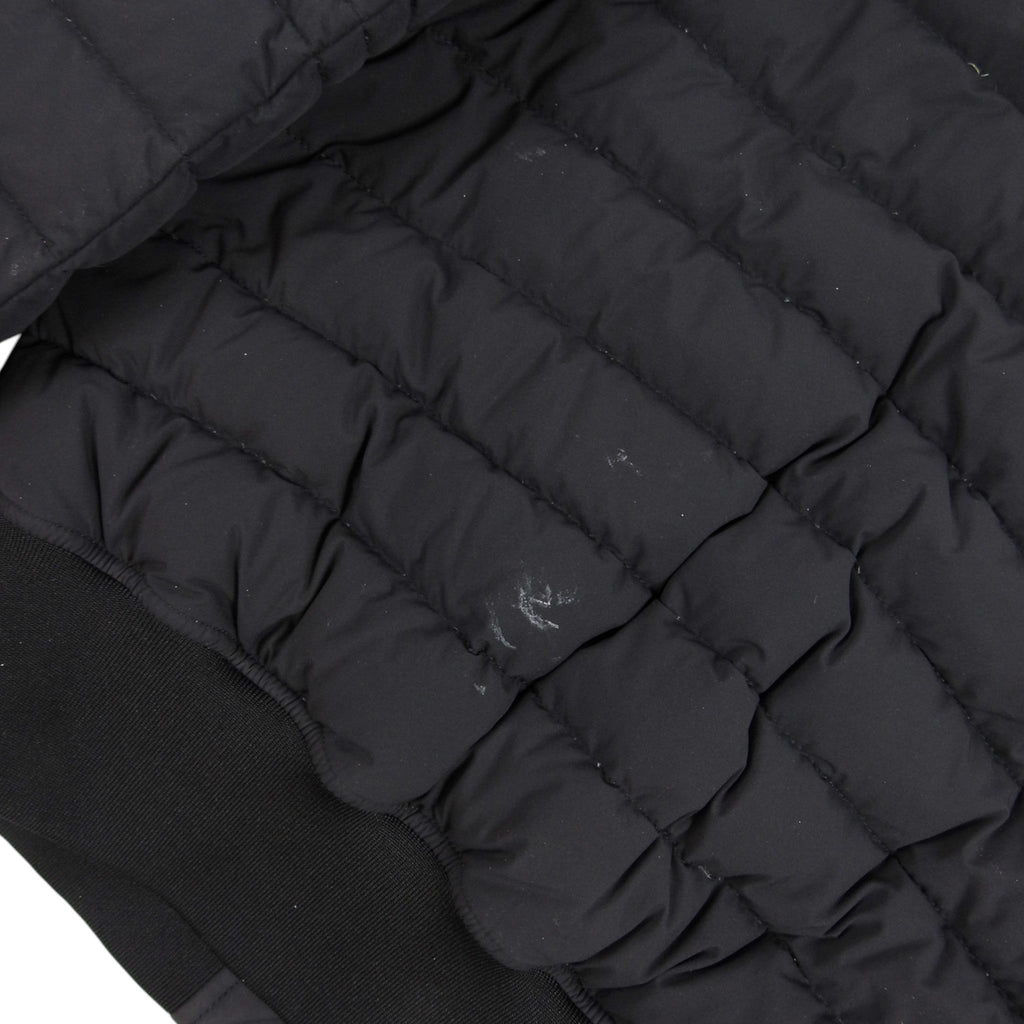 Moncler Black Matte Ribbed-Trim Bomber Down Jacket