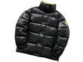 Moncler Black High-Gloss Stand-Collar Diamond-Quilted Short Down Jacket