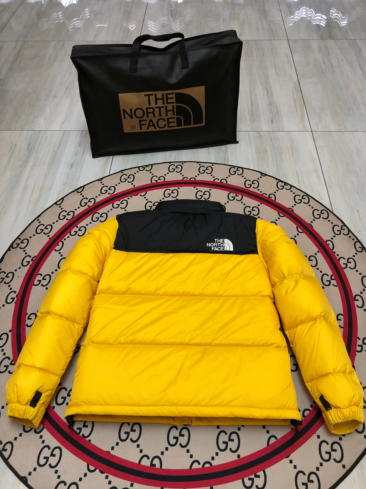 The North Face Yellow Black 1992 Nuptse 700 Fill Power Down Jacket