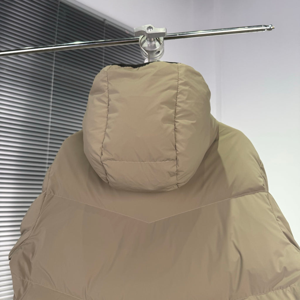 Day-Namic Khaki Chevron Hooded Down Vest