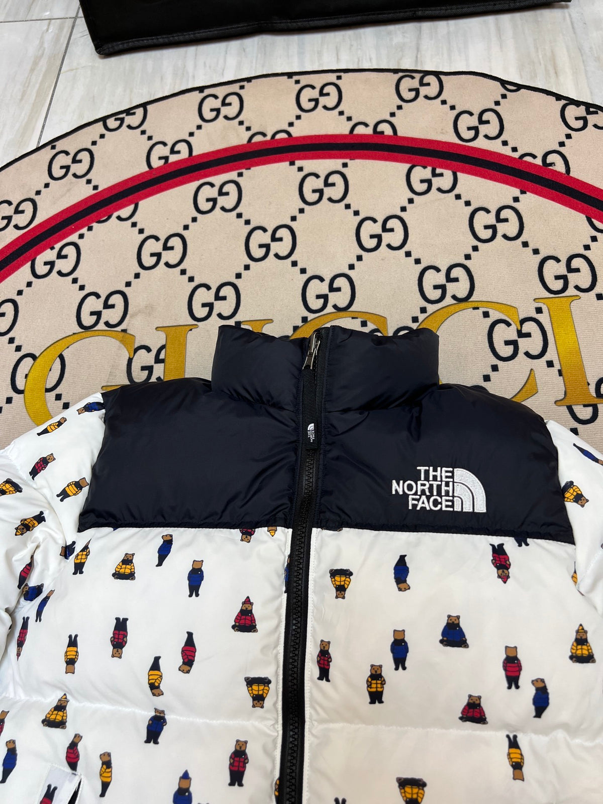 The North Face White Bear Print 1992 Nuptse 700 Fill Power Down Jacket