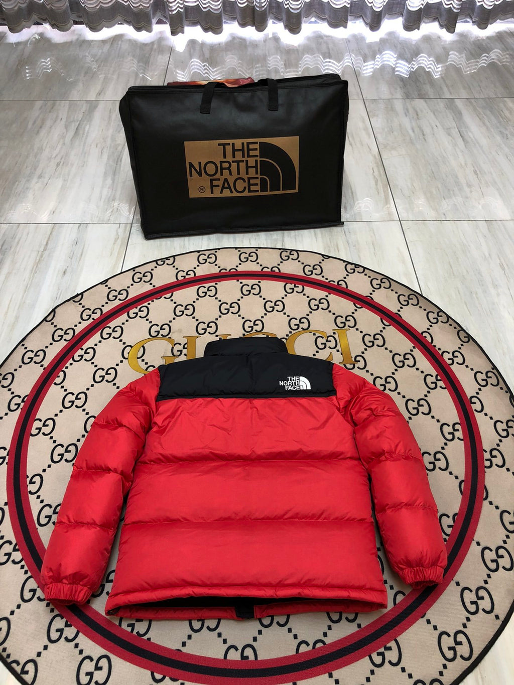 The North Face Red Black 1992 Nuptse 700 Fill Power Down Jacket