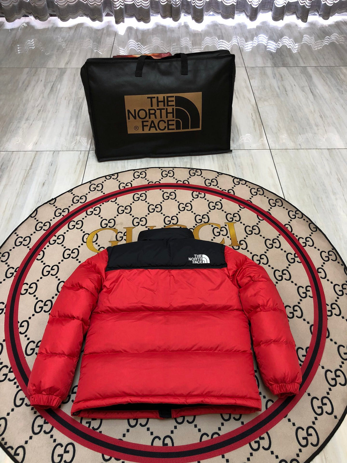 The North Face Red Black 1992 Nuptse 700 Fill Power Down Jacket