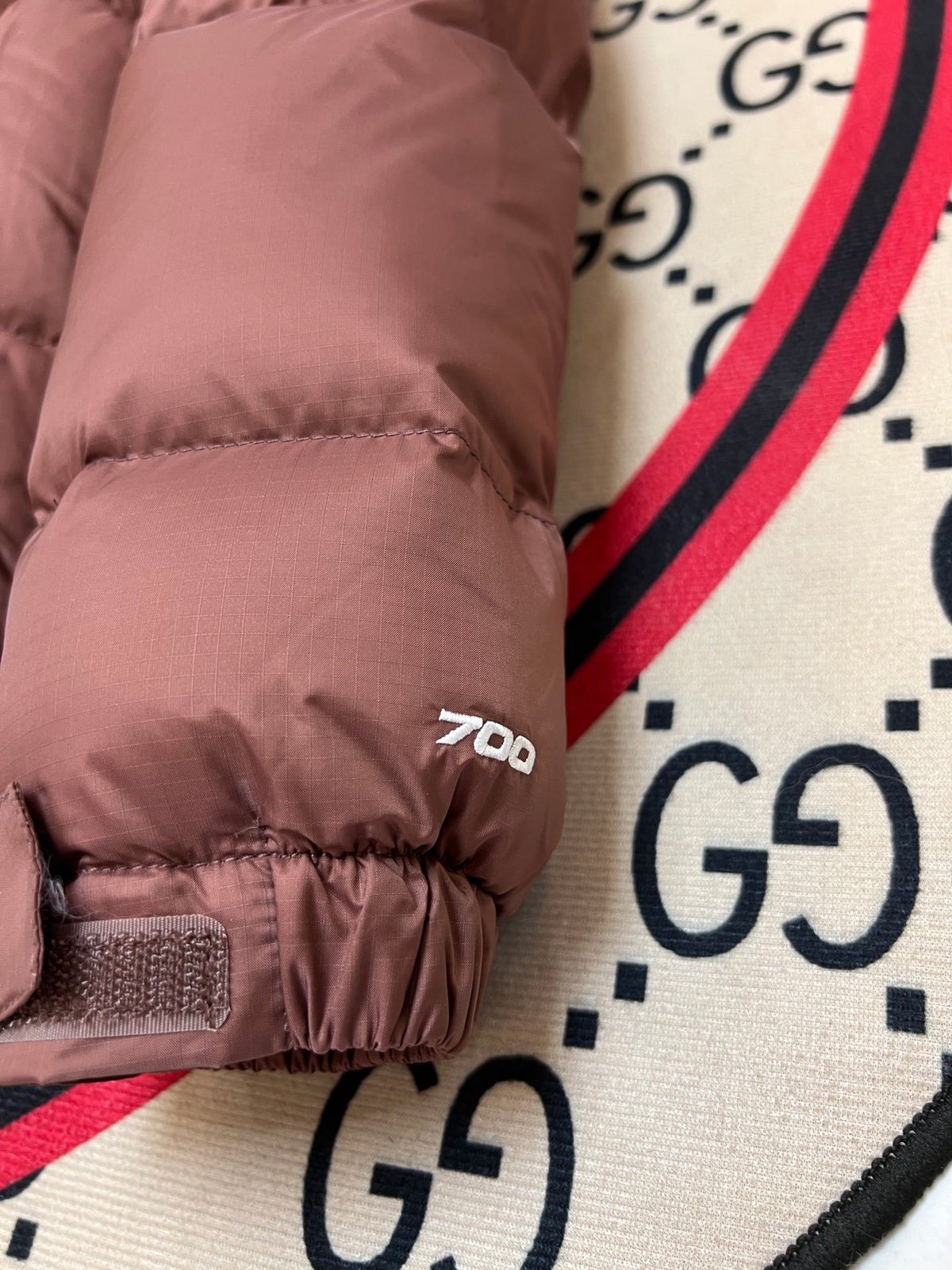 The North Face Pink Brown 1992 Nuptse 700 Fill Power Down Jacket