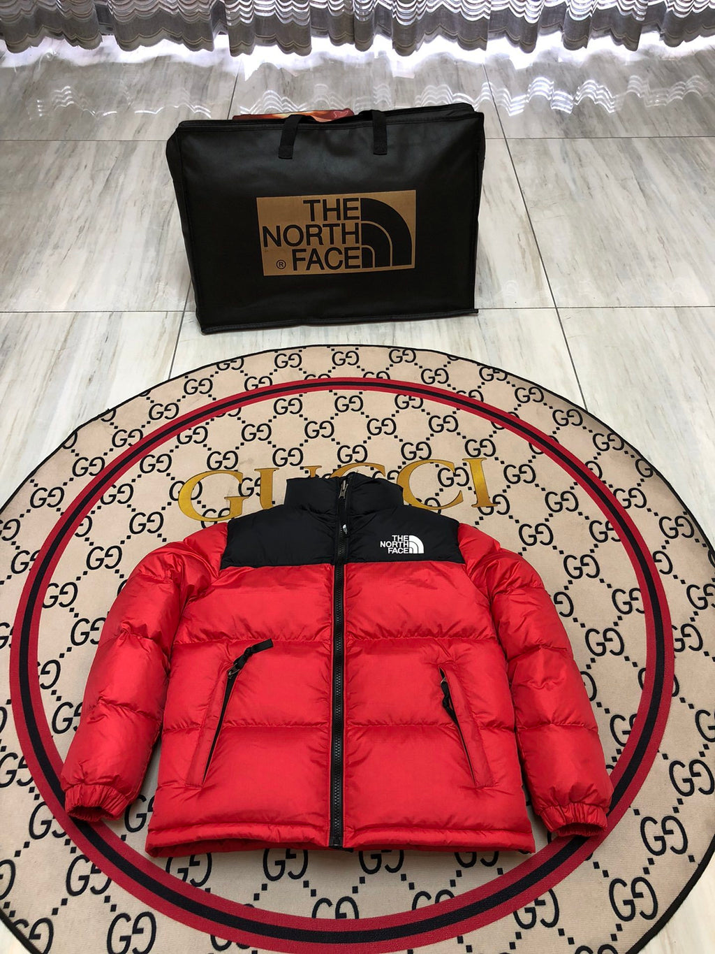 The North Face Red Black 1992 Nuptse 700 Fill Power Down Jacket