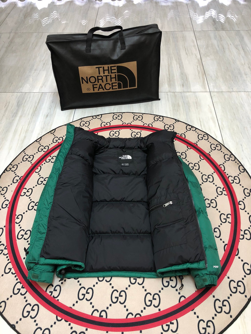 The North Face Green Black 1992 Nuptse 700 Fill Power Down Jacket