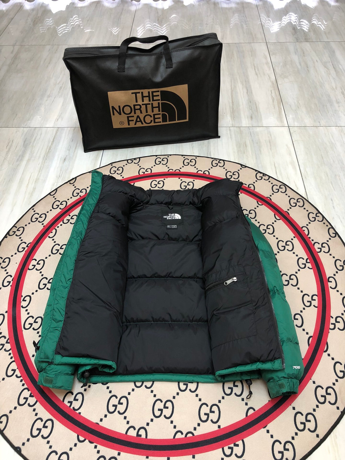 The North Face Green Black 1992 Nuptse 700 Fill Power Down Jacket