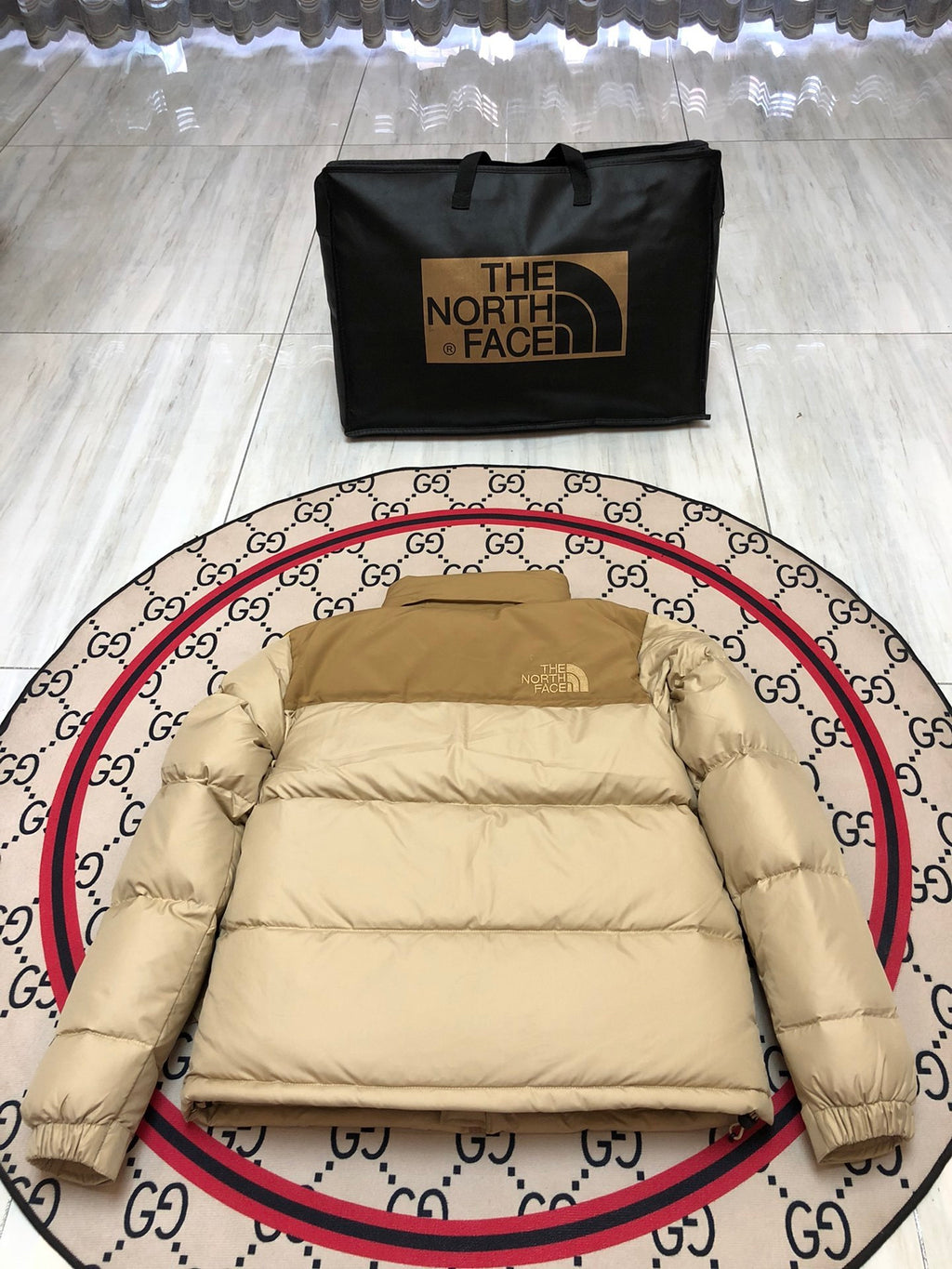 The North Face Cream Tan 1992 Nuptse 700 Fill Power Down Jacket