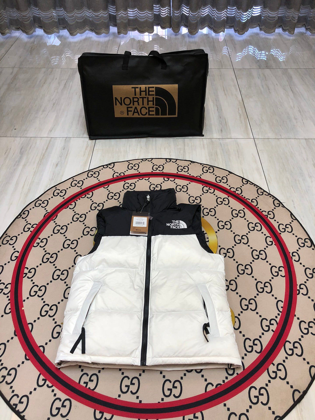 The North Face White 700 Fill Puffer Vest