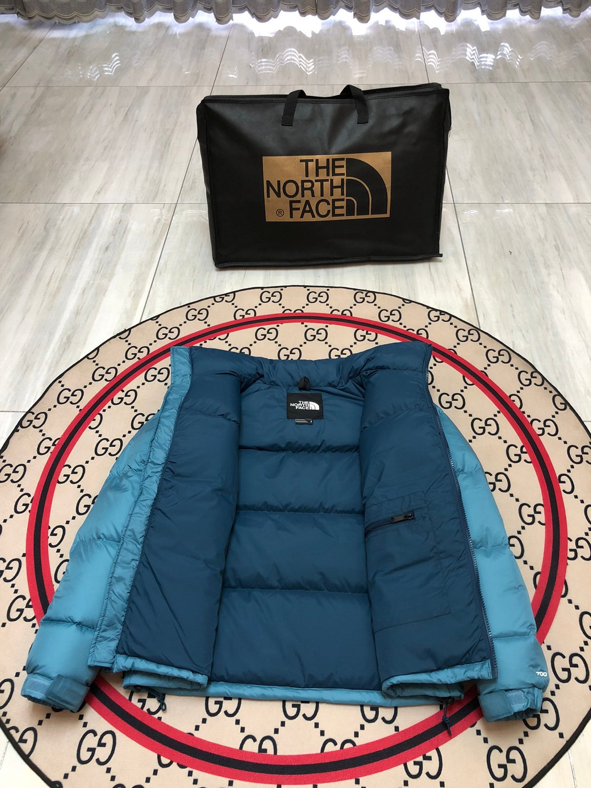 The North Face Teal 1992 Nuptse 700 Fill Power Down Jacket