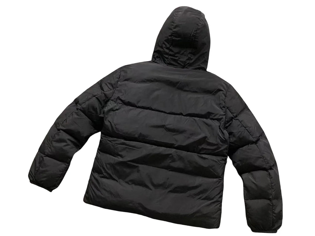 Moncler Black Logo-Trim Hood Oversized Short Down Jacket
